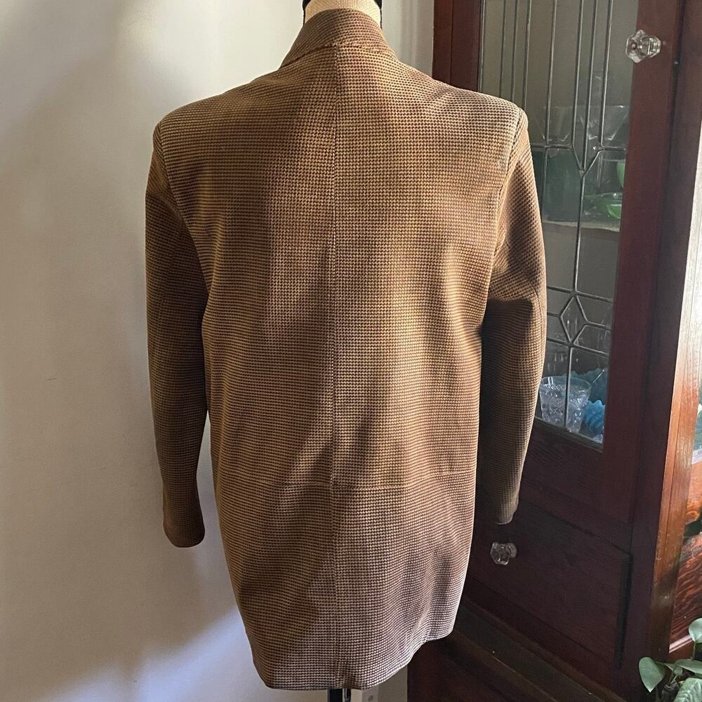 The Limited Leather Blazer Small Vintage Brown Houndstooth Boxy Oversized Career - Picture 5 of 17